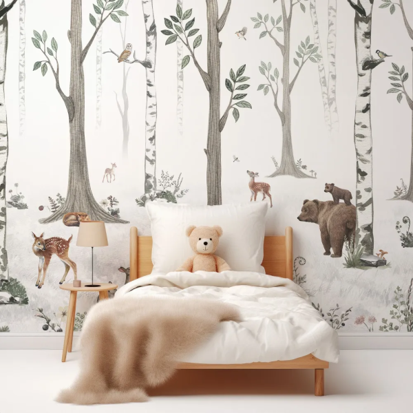 Papel de Parede Infantil Floresta Nevada MP