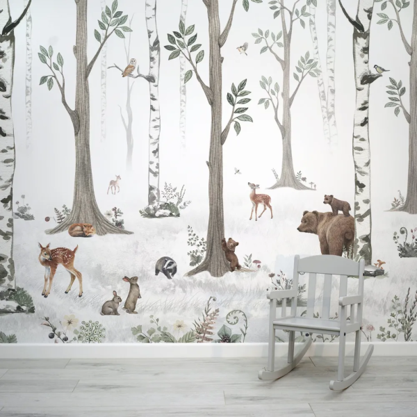 Papel de Parede Infantil Floresta Nevada MP