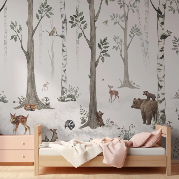 Papel de Parede Infantil Floresta Nevada MP