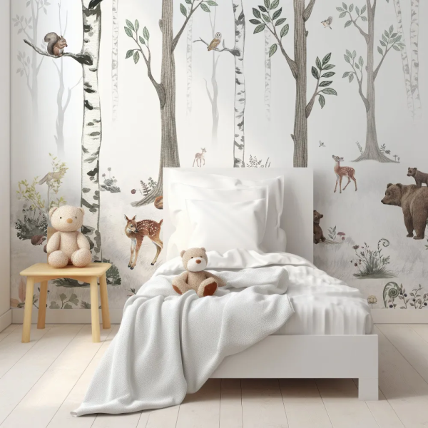 Papel de Parede Infantil Floresta Nevada MP