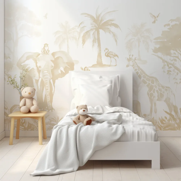 Papel de Parede Aquarela Safari Infantil MP