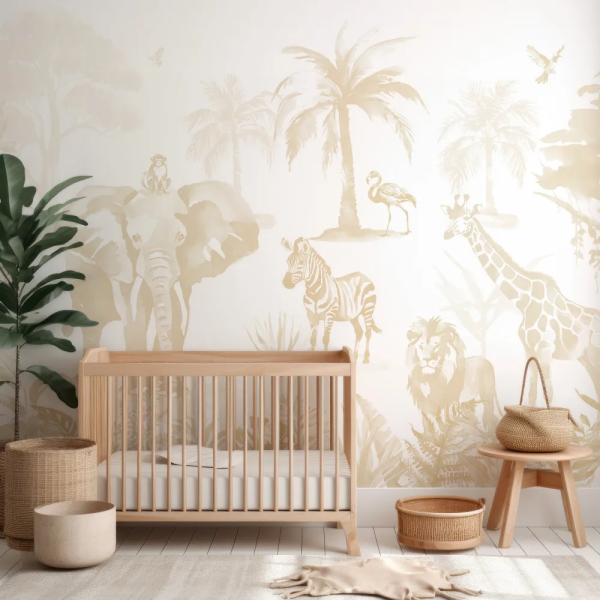 Papel de Parede Aquarela Safari Infantil MP