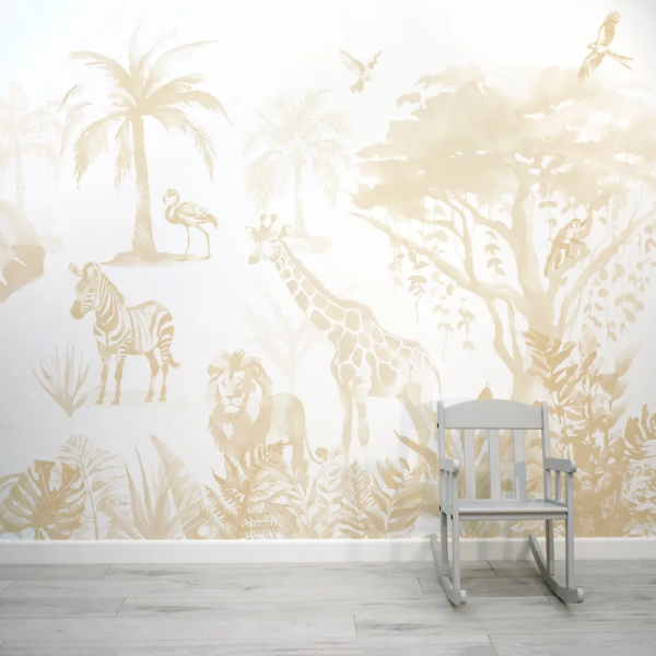 Papel de Parede Aquarela Safari Infantil MP