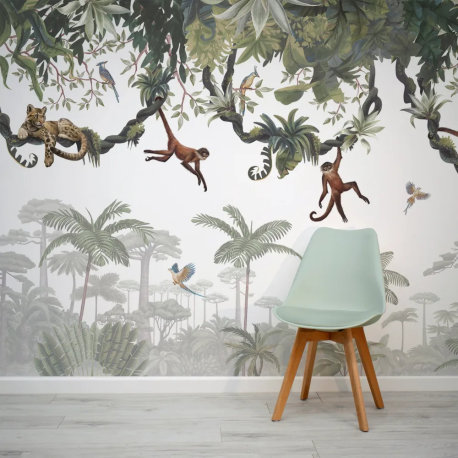 Papel de Parede Macacos Brincando nas rvores MP