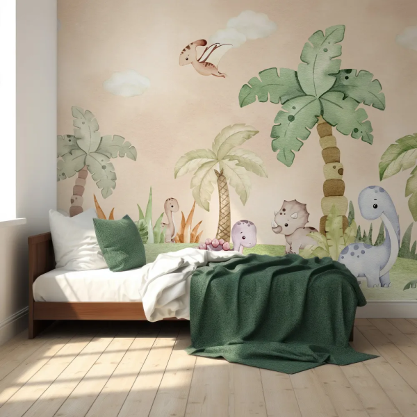 Papel de Parede Dinossauro Aquarela Infantil MP