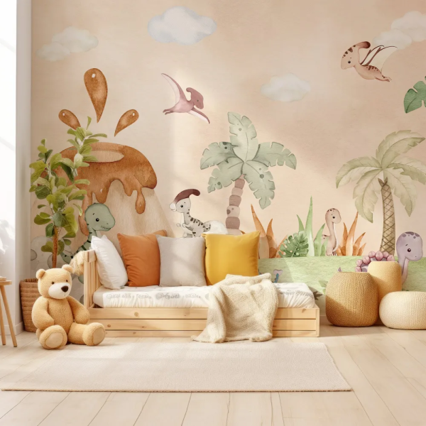 Papel de Parede Dinossauro Aquarela Infantil MP
