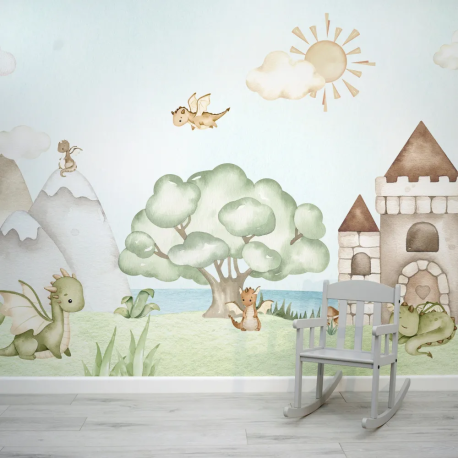 Papel de Parede Drago Aquarela Lancelot MP