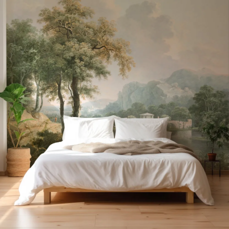 Papel de Parede Paisagem Natural com Lago e Montanhas MP