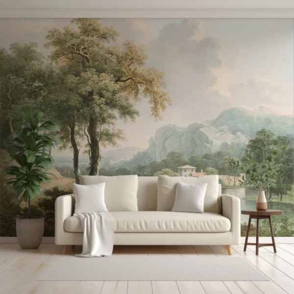 Papel de Parede Paisagem Natural com Lago e Montanhas MP