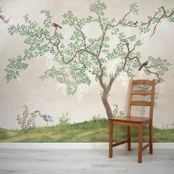 Papel de Parede Jardim Zen com Pssaros MP