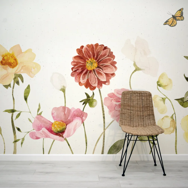 Papel de Parede Flores Aquarela Coloridas MP