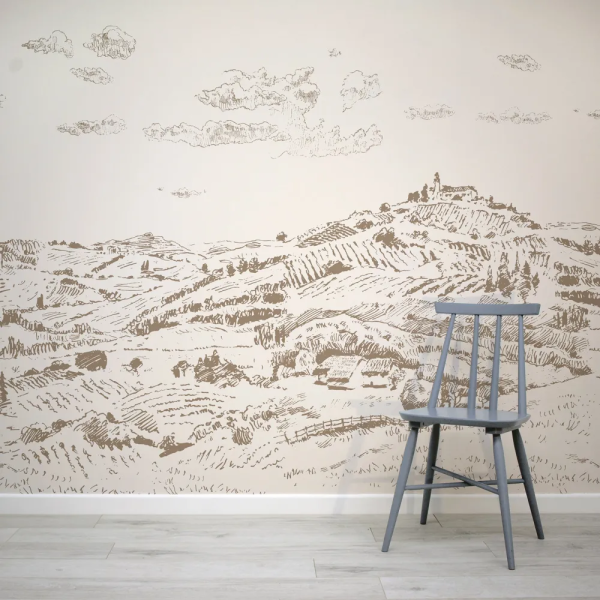 Papel de Parede Paisagem Rural Bege MP
