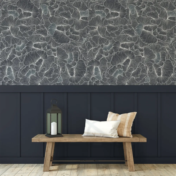 Papel de Parede Chanterelle Azul Linework MP