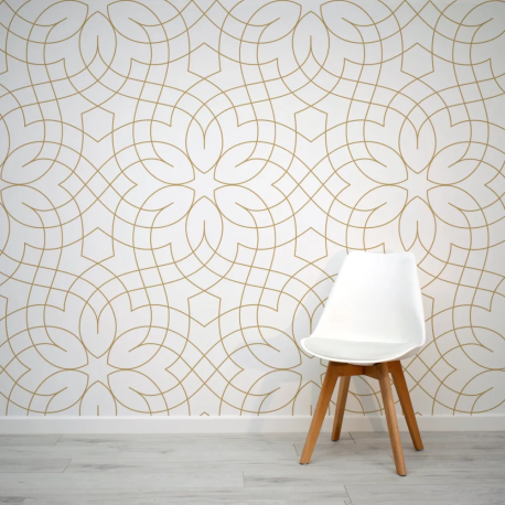 Papel de Parede Arte Linha Dourada MP