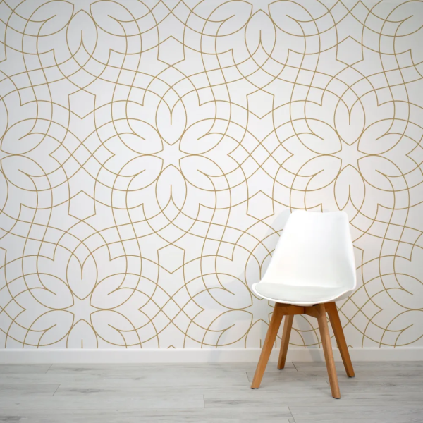 Papel de Parede Arte Linha Dourada MP