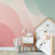 Papel de Parede Ondas Pastel Rosa e Azul MP