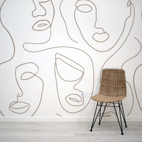 Papel de Parede Arte Abstrata em Cinza e Branco MP