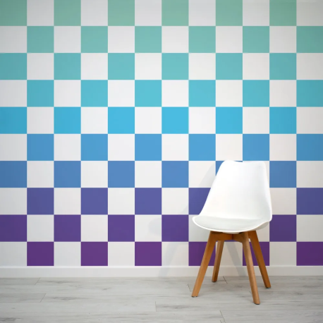 Papel de Parede Xadrez Aqua MP