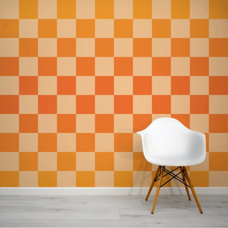 Papel de Parede Xadrez Amarelo e Laranja MP