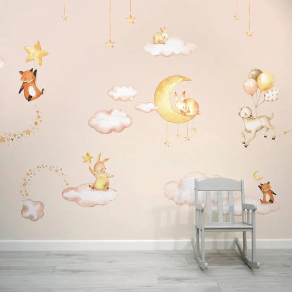 Papel de Parede Animais do Cu Rosa MP