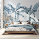 Papel de Parede Tropical Azul Vintage MP