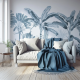Papel de Parede Tropical Azul Vintage MP