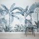 Papel de Parede Tropical Azul Vintage MP