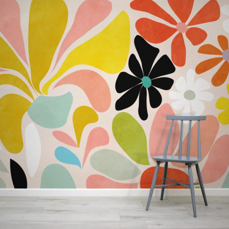 Papel de Parede Floral Retr MP