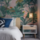 Papel de Parede Selva Tropical Rosa com Animal MP