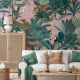 Papel de Parede Selva Tropical Rosa com Animal MP