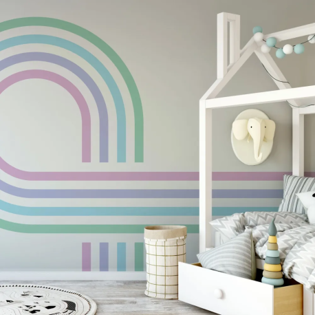 Papel de Parede Espiral Retr em Tons Pastel MP