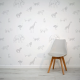 Papel de Parede Animais Safari Esbo�ados em Cinza e Branco MP