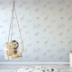 Papel de Parede Animais Safari Esbo�ados em Cinza e Branco MP