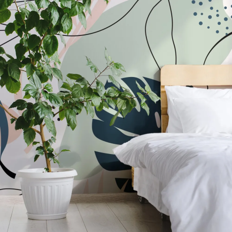 Papel de Parede Folhagens Tropicais Neutras MP