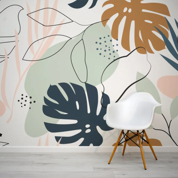 Papel de Parede Folhagens Tropicais Neutras MP