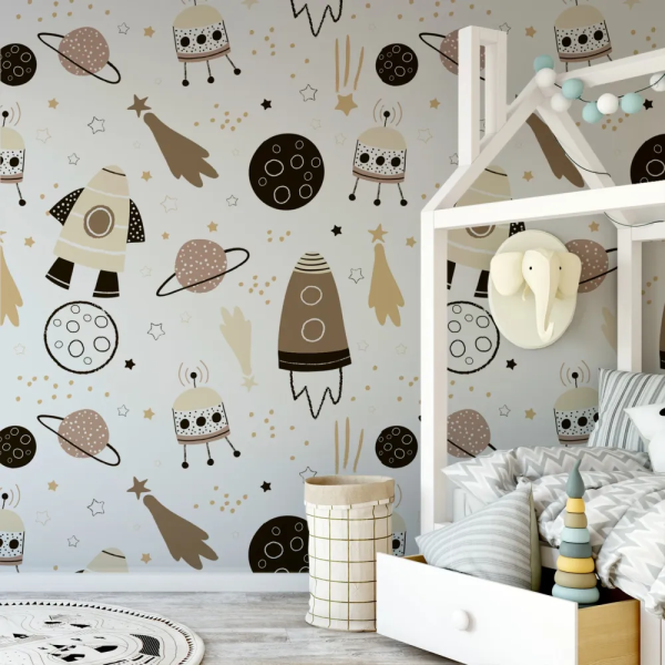 Papel de Parede Espao Infantil Bege MP