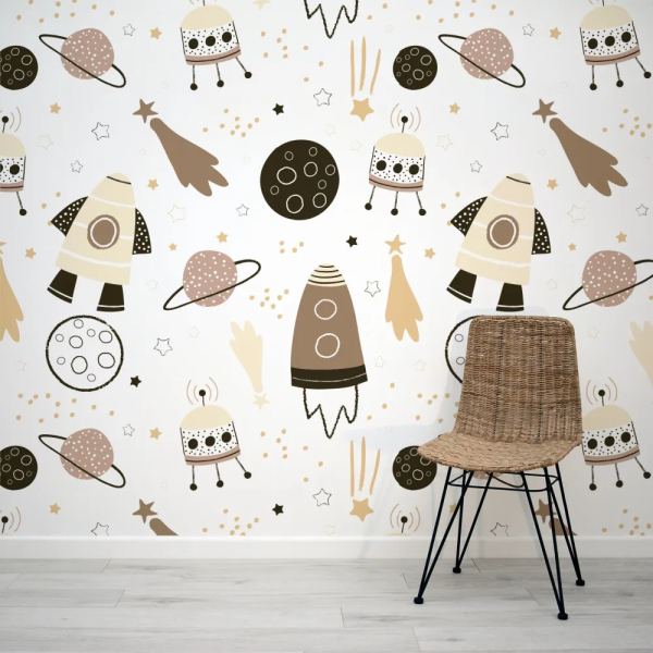 Papel de Parede Espao Infantil Bege MP