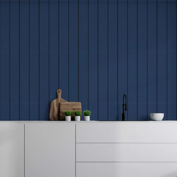 Papel de Parede Madeira Vertical Azul MP