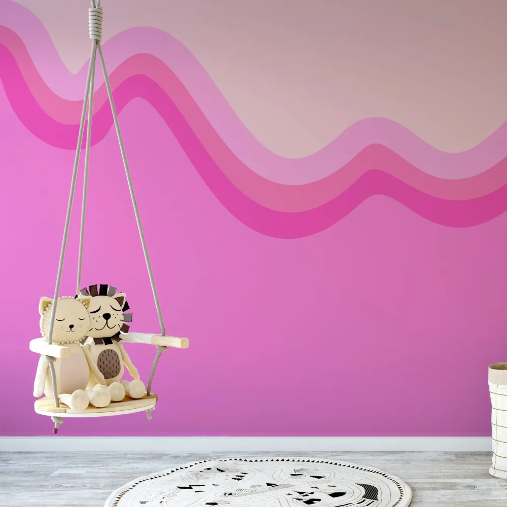 Papel de Parede Onda Rosa MP