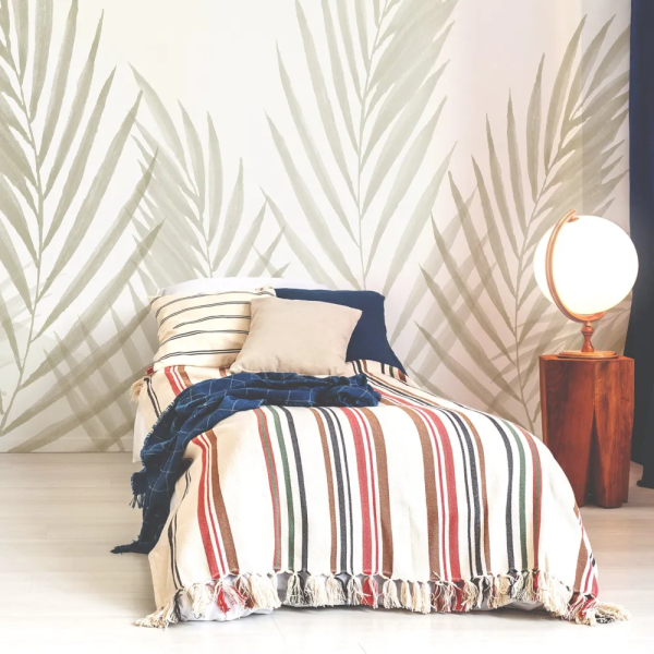Papel de Parede Aquarela Folhas Minimalistas Greige MP