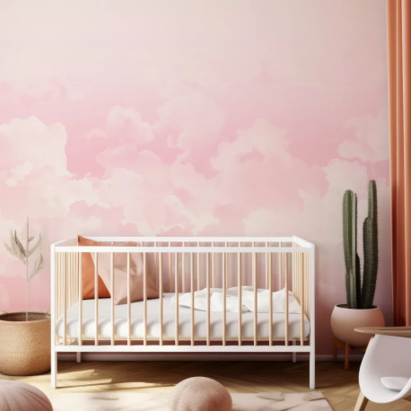 Papel de Parede Nuvens Cor-de-Rosa Sonhadoras MP