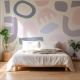 Papel de Parede Puzzles Pastel em Tons de Rosa e Roxo MP