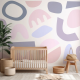 Papel de Parede Puzzles Pastel em Tons de Rosa e Roxo MP