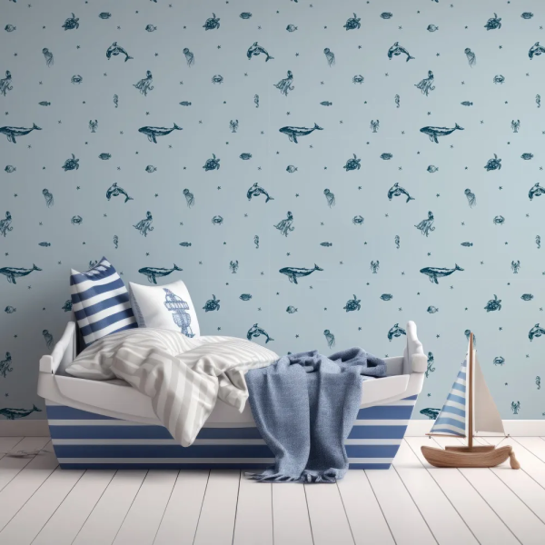 Papel de Parede Fundo do Mar com Animais Marinhos MP