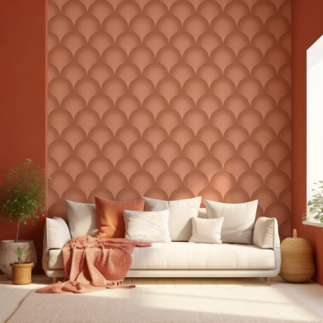 Papel de Parede Arcos Cobre e Marrom MP