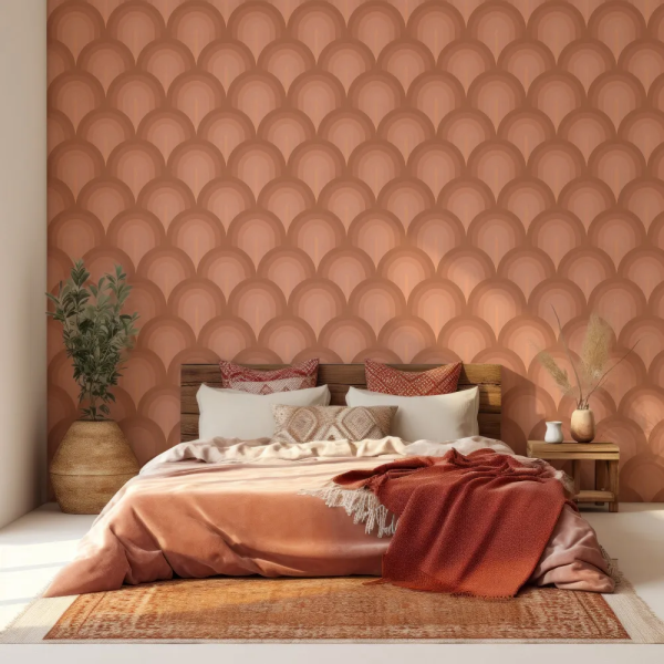 Papel de Parede Arcos Cobre e Marrom MP