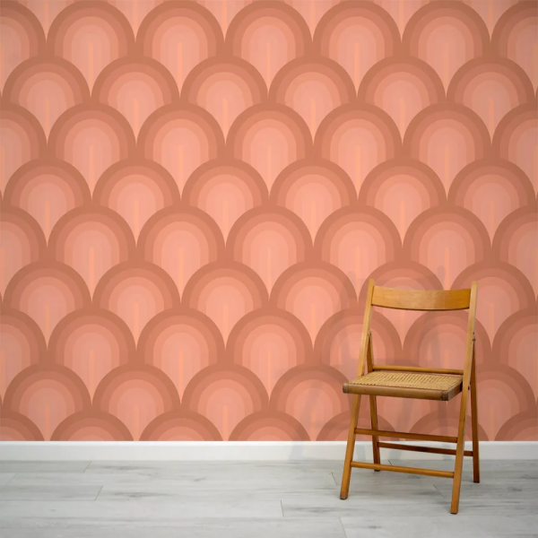 Papel de Parede Arcos Cobre e Marrom MP