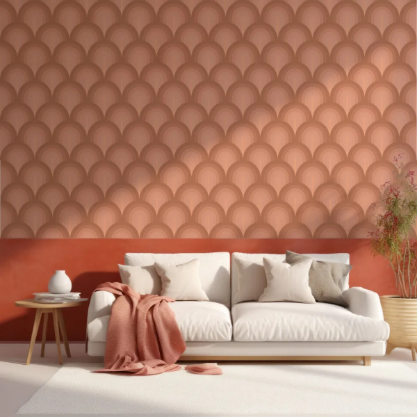 Papel de Parede Arcos Cobre e Marrom MP