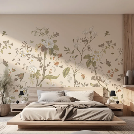 Papel de Parede Floral Botnico Victoriano Bege MP