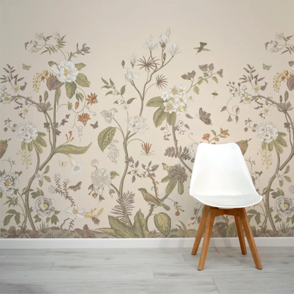 Papel de Parede Floral Botnico Victoriano Bege MP